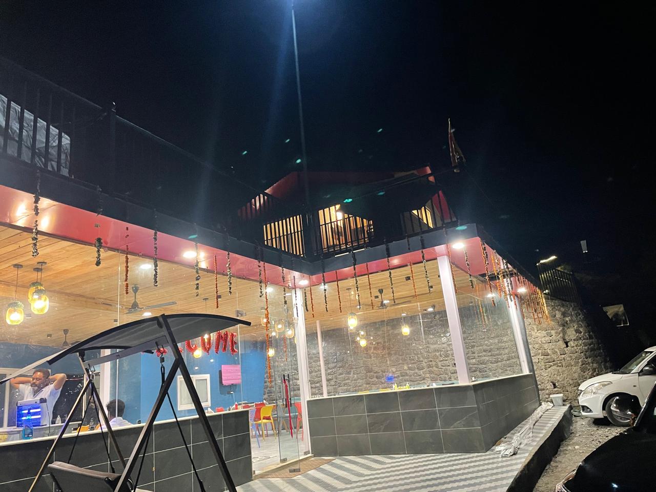 Night view of property
